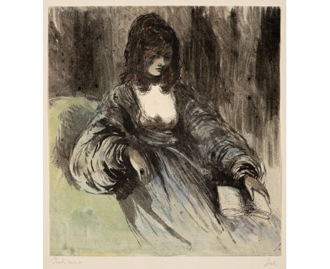 Nagel, HannaHeidelberg, 1907 - 197525,5 x 23,5 cm, o. R."Juliane". Aquarellierte Tuschzeichnung auf Papier, auf Karton aufgel