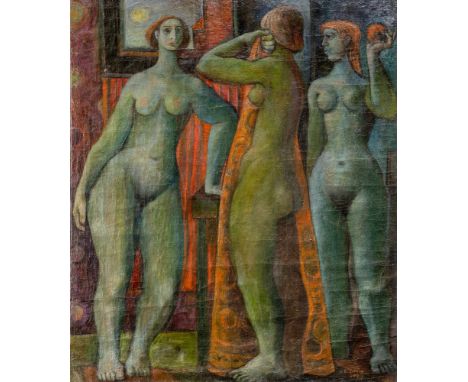 Polony, ElemérZomba, 1911, Buffalo, 1991112 x 96 cm, o. R."Három-Grácia", 1949. Öl auf Leinwand. In Öl unten rechts signiert 