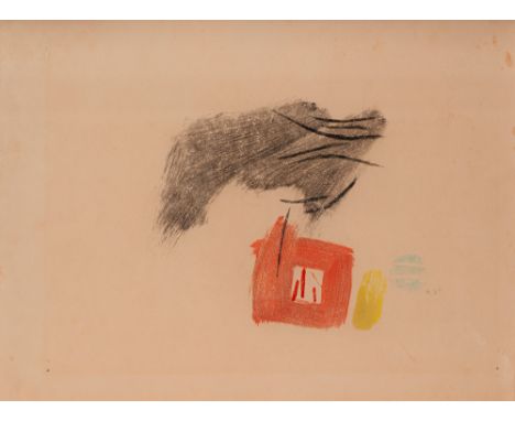 Bissier, JuliusFreiburg, 1893 - Ascona, 1965Blattgröße: 23,5 x 31,5 cm, R.Ohne Titel, 1948. Monotypie auf Papier. In Bleistif