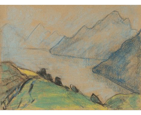 Loewenthal, KätheBerlin, 1878 - Ghetto Izbica, 194221 x 28 cm, R."Gebirge / See", 1920er / 1930er Jahre. Pastell auf Papier. 