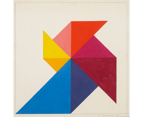 Stankowski, AntonGelsenkirchen, 1906 - Esslingen, 199834 x 34 cm, o. R.Ohne Titel, 1982. Tempera und Bleistift auf Karton. In