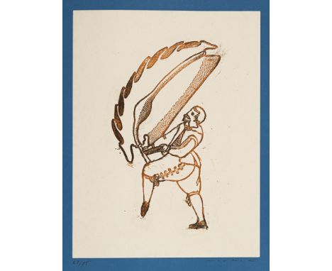 Ernst, MaxBrühl, 1891 - Paris, 1976Blattgröße: 62 x 43,5 cm, o. R."Plakat für Wunderhorn", 1970. Farbfotolithografie auf Japa