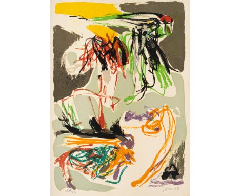 Jorn, AsgerVejrum, 1914 - Aarhus, 1973Blattgröße: 44,5 x 32 cm, o. R.Ohne Titel, 1968. Farblithografie auf Bütten aus der Fol