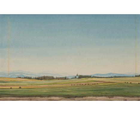 Lenk, FranzLangenbernsdorf, 1898 - Schwäbisch Hall, 196825 x 40 cm, R.Weite Landschaft mit Berge im Hintergrund, 1931. Aquare