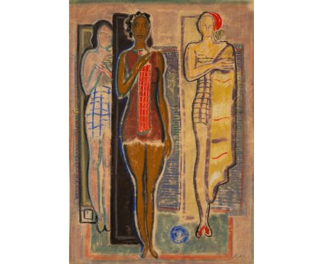 Ackermann, MaxBerlin, 1887 - Unterlengenhardt, 197551 x 33,5 cm, R.Badende. Pastell auf Pergamentpapier. In Bleistift unten r
