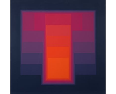 Gerstner, KarlBasel, 1930 - 201780 x 80 cm, R."Color sound", 1972. Farbserigraphie auf festem Papier aus der Folge "Hommage t