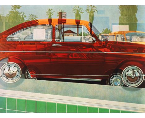 Eddy, DonLong Beach/Kalifornien, geboren 1944Blattgröße: 62,5 x 78 cm, o. R.VW showroom window, 1970er Jahre. Farboffsetlitho