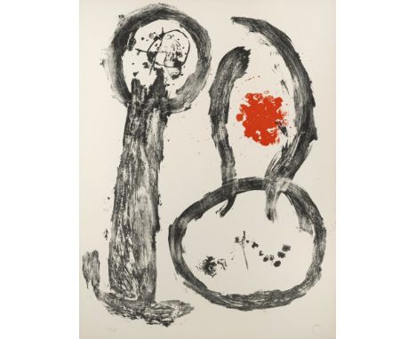 Miró, JoanBarcelona, 1893 - Palma de Mallorca, 1983Blattgröße: 66 x 51 cm, R.Ohne Titel, 1961. Farblithografie auf Bütten. Bl