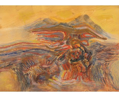 Westpfahl, ConradBerlin, 1891 - Wetzenhausen, 197645 x 61 cm, o. R.Ohne Titel, 1969. Mischtechnik auf Karton. In Faserstift u