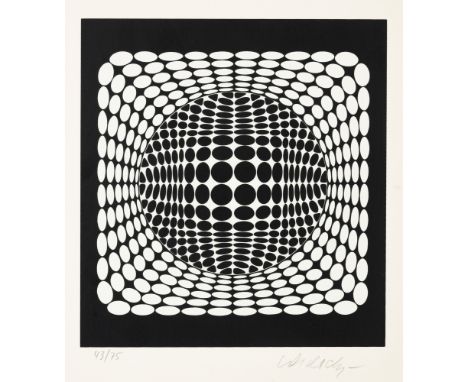 Vasarely, VictorPécs/Ungarn, 1908 - Paris, 1997Blattgröße: 34 x 28 cm, R.Ohne Titel. Serigraphie auf Bütten. In Bleistift unt
