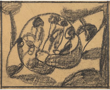 Hölzel, AdolfOlmütz, 1853 - Stuttgart, 193412 x 15 cm, o. R.Kreiskomposition mit Figuren. Graphit auf Papier.Nachlass des Kün