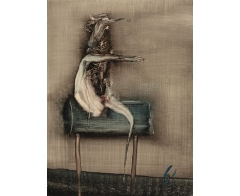 Wunderlich, PaulEberswalde, 1927 - Saint-Pierre-de-Vassols, 201047 x 35,5 cm, o. R."Breakfast", 1961. Öl auf Karton, auf Kart