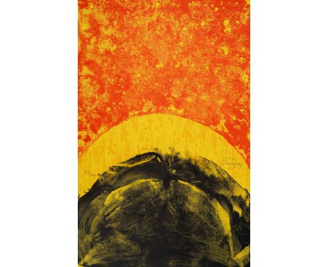 Piene, OttoLaasphe, 1928 - Berlin, 201483 x 54 cm, o. R.Red Quake, 1977. Farbserigraphie auf Bütten. In Bleistift mittig rech