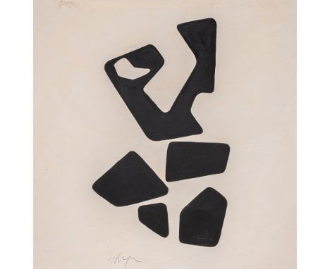 Arp, Hans (Jean)Straßburg, 1886 - Basel, 196650 x 48,5 cm, R.Ohne Titel. Tusche auf Bütten. In Bleistift unten links signiert