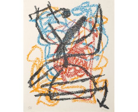 Miró, JoanBarcelona, 1893 - Palma de Mallorca, 1983Blattgröße: 40,5 x 33 cm, R.Ohne Titel, 1959. Farblithografie auf Japanpap