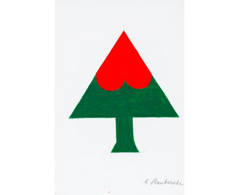 Stankowski, AntonGelsenkirchen, 1906 - Esslingen, 1998Versch., R.3 Bl.: Herz, 1997, o. J. Tempera auf Papier, Eine monogrammi
