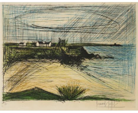 Buffet, BernardParis, 1928 - Tourtour 1999Blattröße: 53 x 67 cm; 48,5 x 62 cm, R."Plage de la mare", 1966. Farbradierung auf 