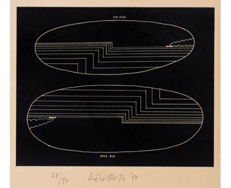 Roth, DieterHannover, 1930 - Basel, 1998Blattgröße: 30,5 x 37,5 cm, o. R.Ohne Titel, 1972. Radierung auf Papier aus der Folge