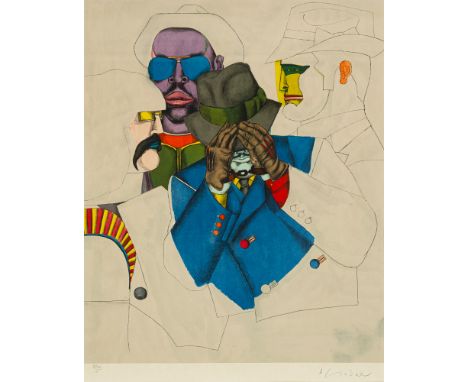 Lindner, RichardHamburg, 1901 - New York, 197860 x 50 cm, R.Ohne Titel, 1971. Farblithografie auf Japanpapier aus der Folge "