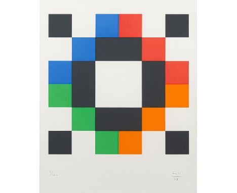 Bill, MaxWinterthur, 1908 - Berlin, 199442,5 x 42,5 cm, R.Ohne Titel, 1978. Farbserigraphie auf Papier. In Bleistift unten re