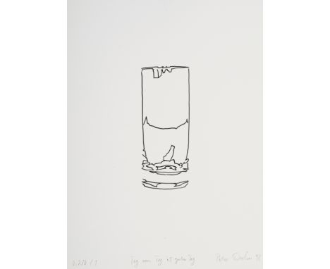 Dreher, PeterMannheim, 1932 - 202042 x 31,5 cm, o. R."Tag um Tag ist guter Tag", 1998. Faserstift auf festem Papier. In Bleis