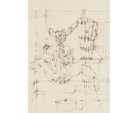 Bellmer, HansKattowitz, 1902 - Paris, 1975Blattgröße: 65,5 x 50 cm, o. R.Ohne Titel, 1973. Radierung auf Bütten aus der Folge
