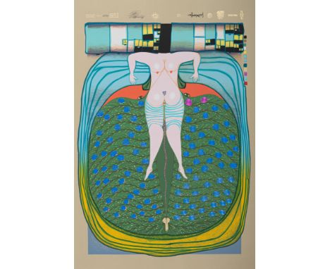 Hundertwasser, FriedensreichWien, 1928 - Kreuzfahrtschiff Queen Elizabeth II, vor Neuseeland, 2000Blattgröße: 100 x 69 cm, o.