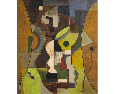 Wildemann, HeinrichLodz, 1904 - Stuttgart, 196470 x 60 cm, R.Komposition, 1949. Öl auf Leinwand. In Öl unten rechts monogramm