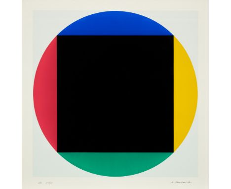 Stankowski, AntonGelsenkirchen, 1906 - Esslingen, 1998Blattgröße: 70 x 70 cm, R.3 Bl.: Ohne Titel, 1987. Farbserigraphie und 
