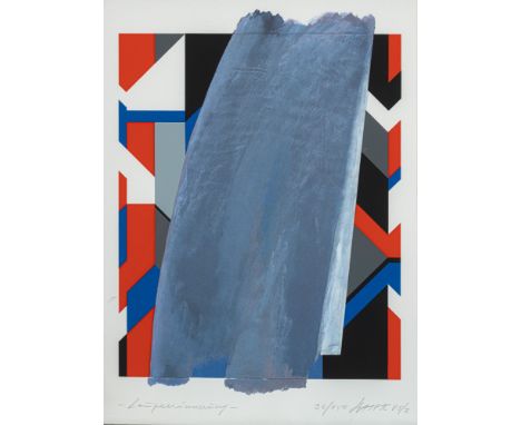 Hajek, Otto HerbertKaltenbach, 1927 - Stuttgart, 200535 x 25,5 cm, R."Leuzeerinnerung", 1985. Farbserigraphie auf Papier. In 