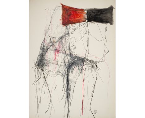 Küchenmeister, RainerAhlen/Westfalen, geboren 192684 x 62,4 cm, o. R.Ohne Titel, 1962. Farbkreide auf Papier. In schwarzem St