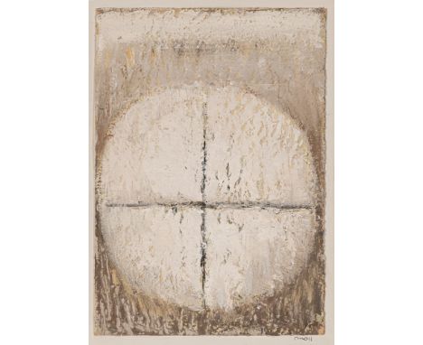 Ruoff, FritzNürtingen, 1906 - 198826 x 18 cm, R.Runde Komposition. Öl auf Karton, auf Karton aufgelegt. In Bleistift unten re