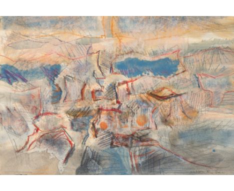 Westpfahl, ConradBerlin, 1891 - Wetzenhausen, 197644 x 65 cm, o. R.Ohne Titel, 1964. Mischtechnik auf leichtem Karton. In Kug