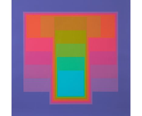 Gerstner, KarlBasel, 1930 - 201780 x 80 cm, R."Color sound", 1972. Farbserigraphie auf festem Papier aus der Folge "Hommage t