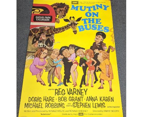 A Mutiny on the Buses 1972 film poster, an original British, one sheet poster, 27 x 40 inchesThis poster comes direct from th