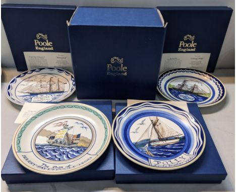 A set of four limited edition Poole ship plates with original boxes and certificates Location: 