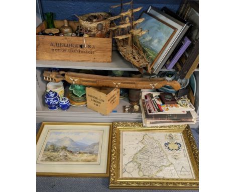 Mixed 20th century china, a gold plated ladies wrist watch, a silver plated cigarette case, vases and Poole together with an 