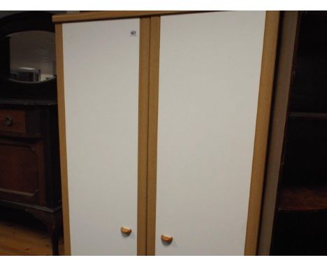 3' light oak and white 2 door wardrobe 