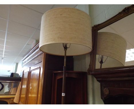 1960's teak standard lamp with shade