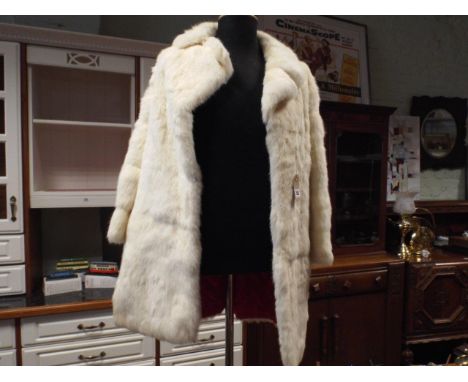 Off white Ermine fur coat 