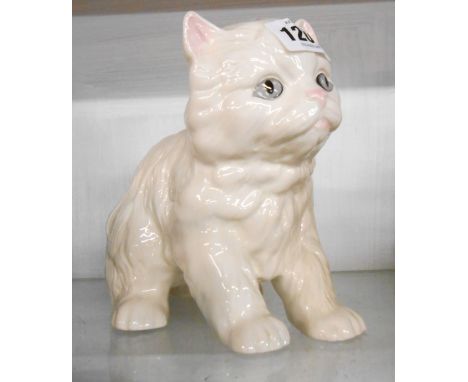 A Melba ware figurine depicting a kitten