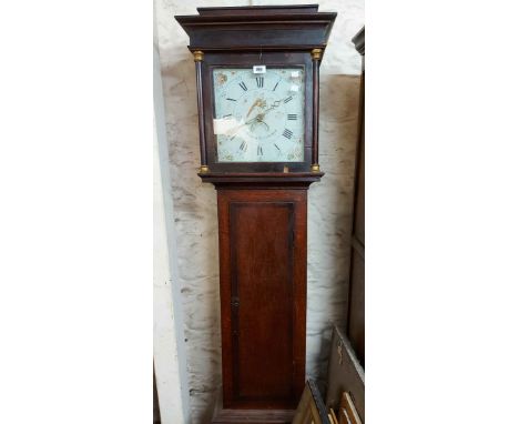 An antique oak and mahogany crossbanded longcase clock, the 30.5cm painted square dial marked for J. Hudson. Nottingham, with