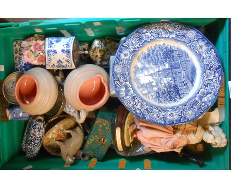 A box containing a quantity of assorted ceramic and other collectable items including vases, plates, etc.
