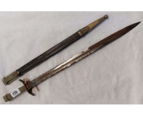 An antique Argentinian dagger with silver plated hilt and chased blade marked for Broqua Scholberg &amp; Cia, Rosario - set i