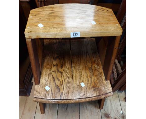 An oak butler's step up-stool, set on A-frame standard ends
