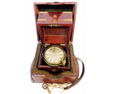 A 19th Century mahogany double cased marine chronometer by Litherland, Davies &amp; Co., Liverpool - No.702 - 16119, with sta