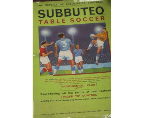 1960s BOXED SET OF SUBBUTEO TABLE SOCCER MODELS
including nets, three teams etc.