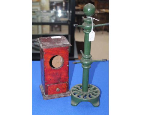 WOODEN TEA CADDY, COLLAR BOX, WATCH STAND, SMALL DRUM AND SMALL STAND 