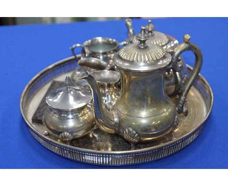 SILVER PLATED THREE PIECE TEA SERVICE
along with other plated ware etc. 