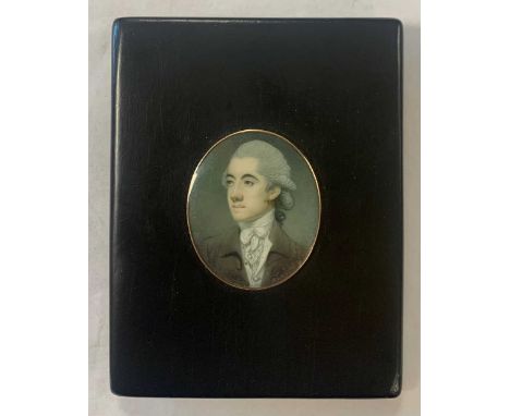 A group of 4 miniature portraits to include English School, 18th century, Portrait of a young gentleman, on ivory, 4cm high; 